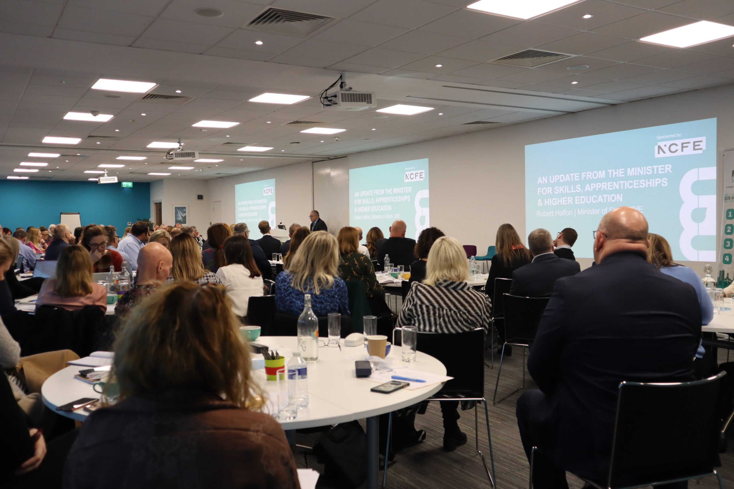 A room full of people attending the Northern Skills Network's 2023 Conference in October